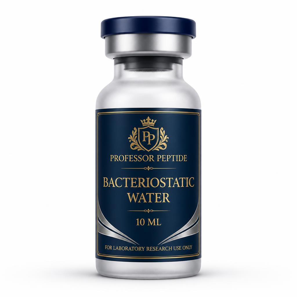 Bacteriostatic Water research vial with Professor Peptide label