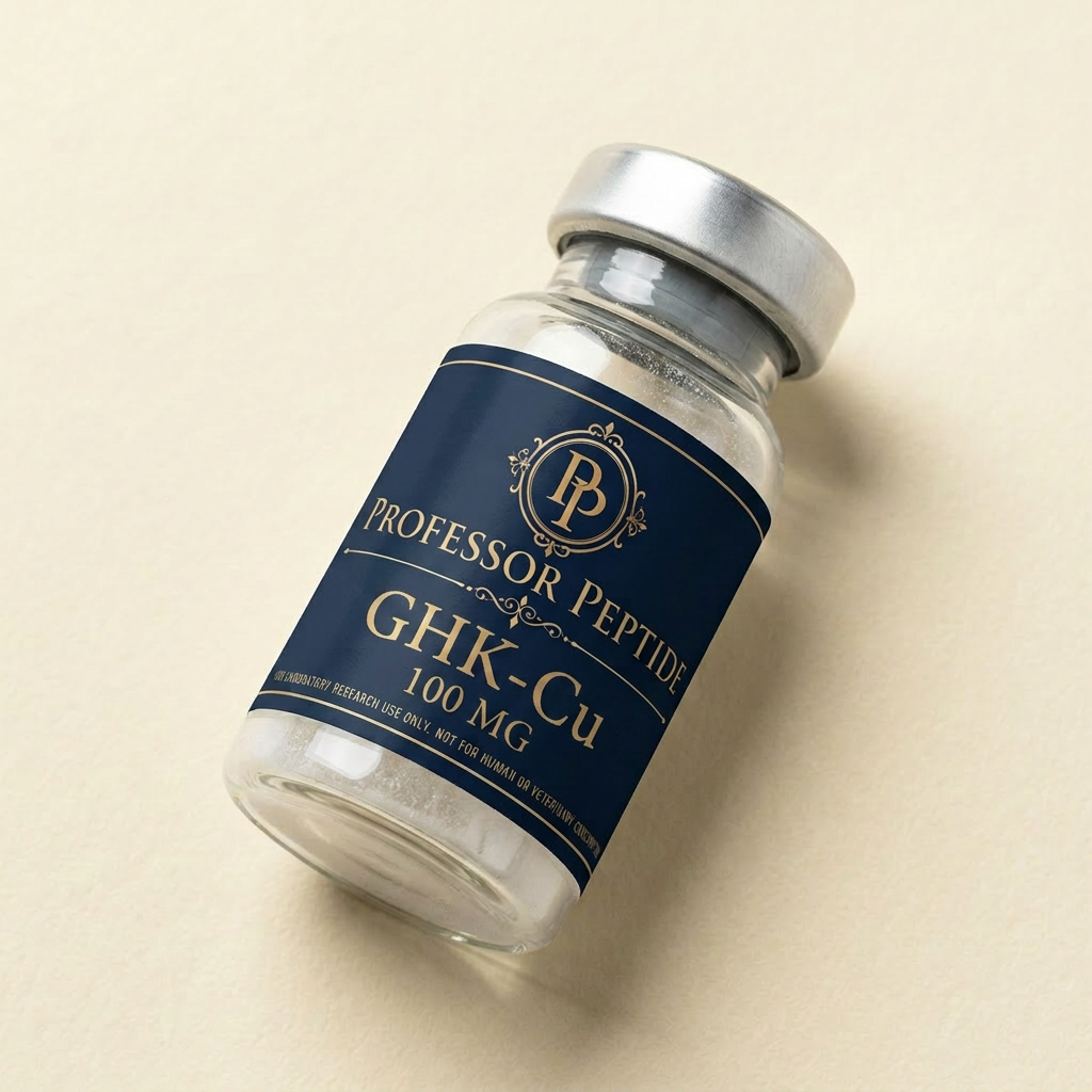 GHK-Cu research vial with Professor Peptide label