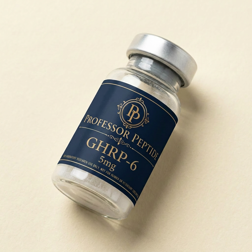 GHRP-6 Acetate research vial with Professor Peptide label