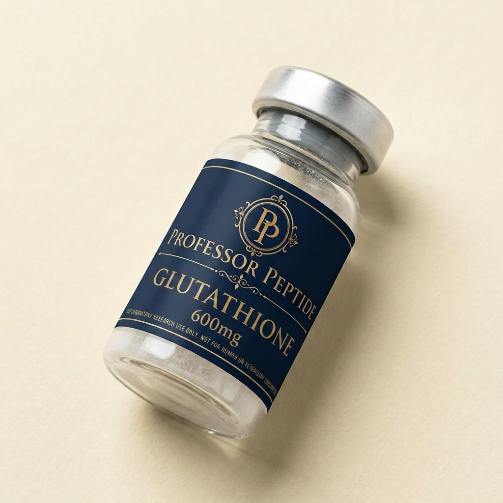Glutathione research vial with Professor Peptide label